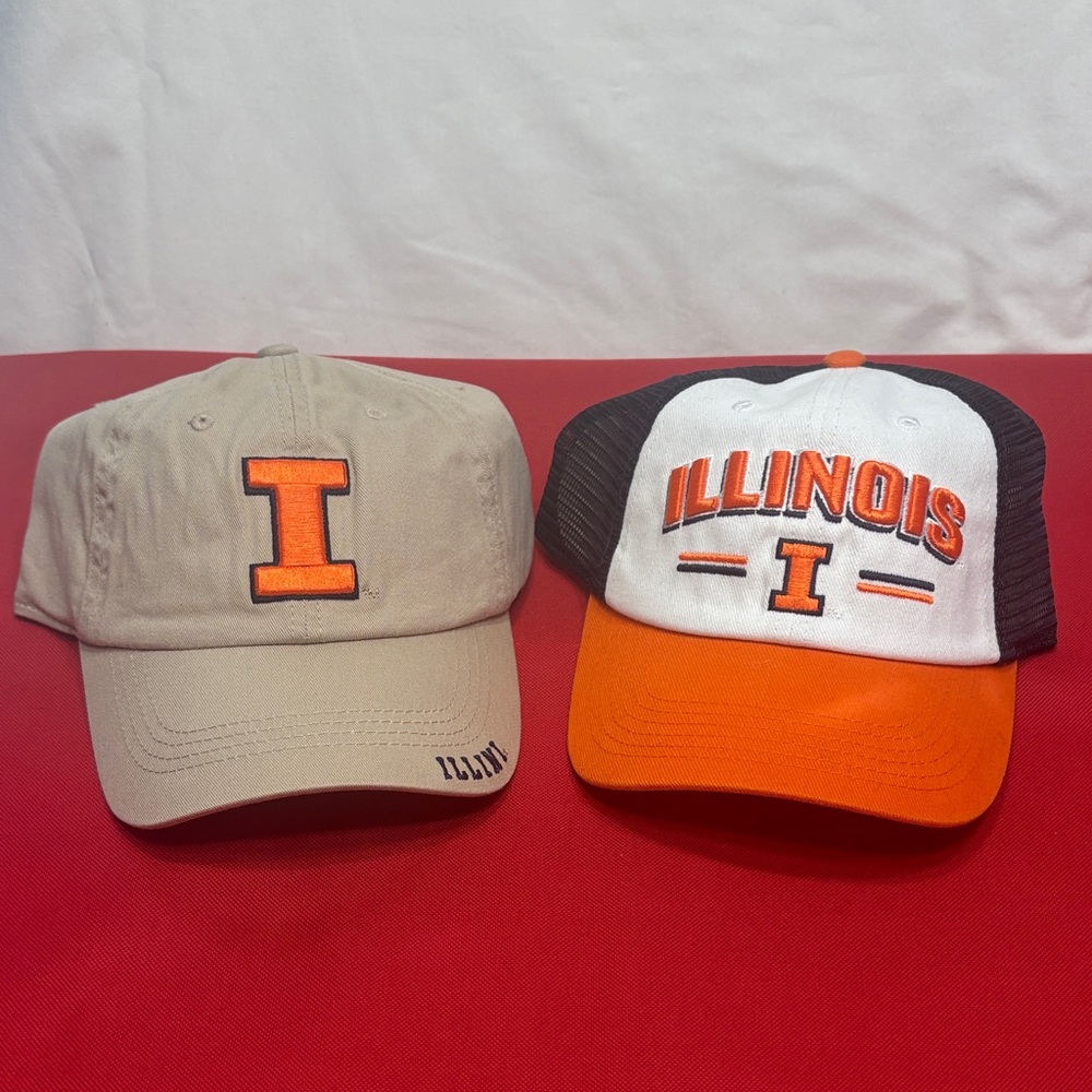 Illinois Logo Baseball Caps Adjustable lot of 2